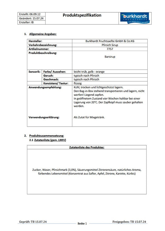 4* Sirup Pfirsich 5L BiB