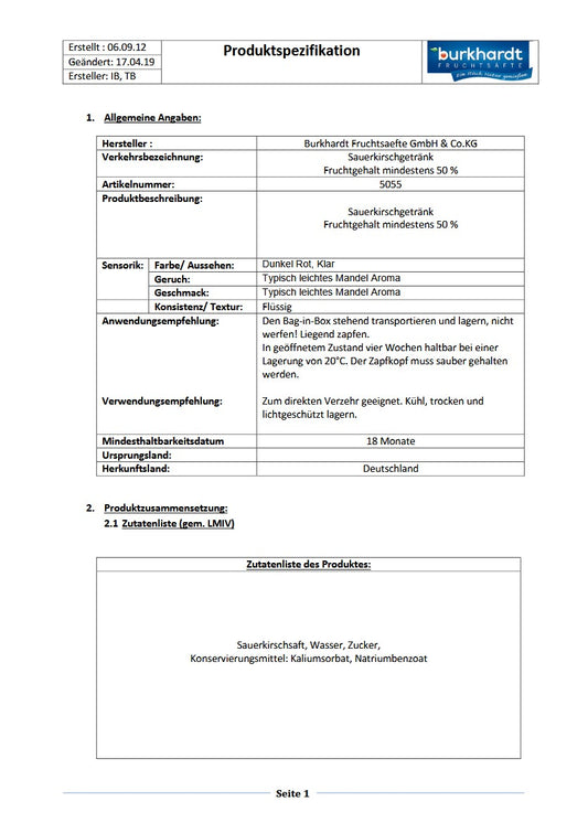 2 x Sauerkirschgetränk 10L BiB