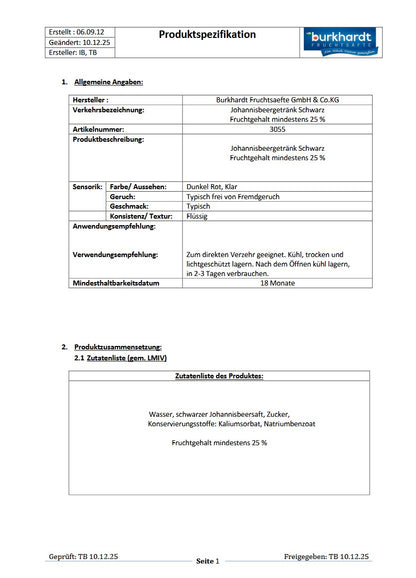 2 x Johannesbeergetränk 10L BiB