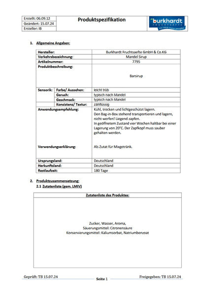 4*  Sirup Mandel 5L BiB