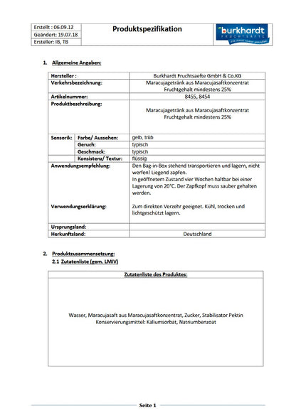 2 x Maracujagetränk 10L BiB