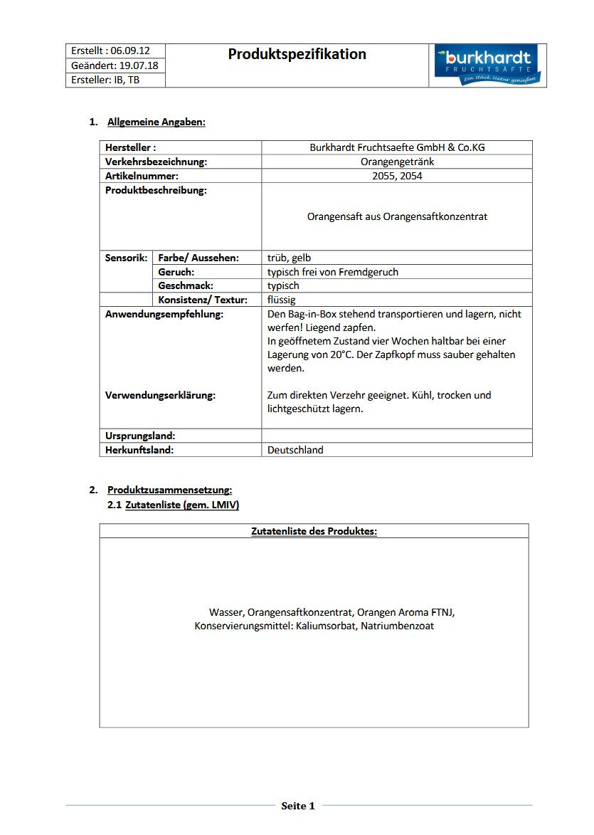 4*  Orangensaftgetränk 5L BiB