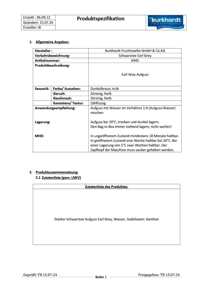 4*  Early Grey Grundstoff (1:9) 5L BiB