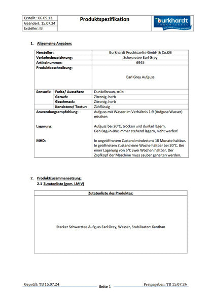 4*  Early Grey Grundstoff (1:9) 5L BiB