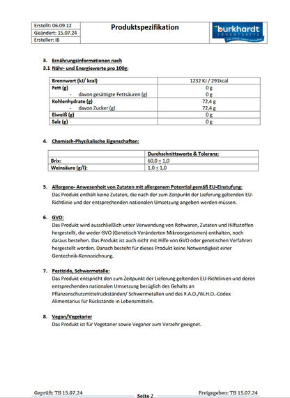 4*  Sirup Zucker 5L BiB